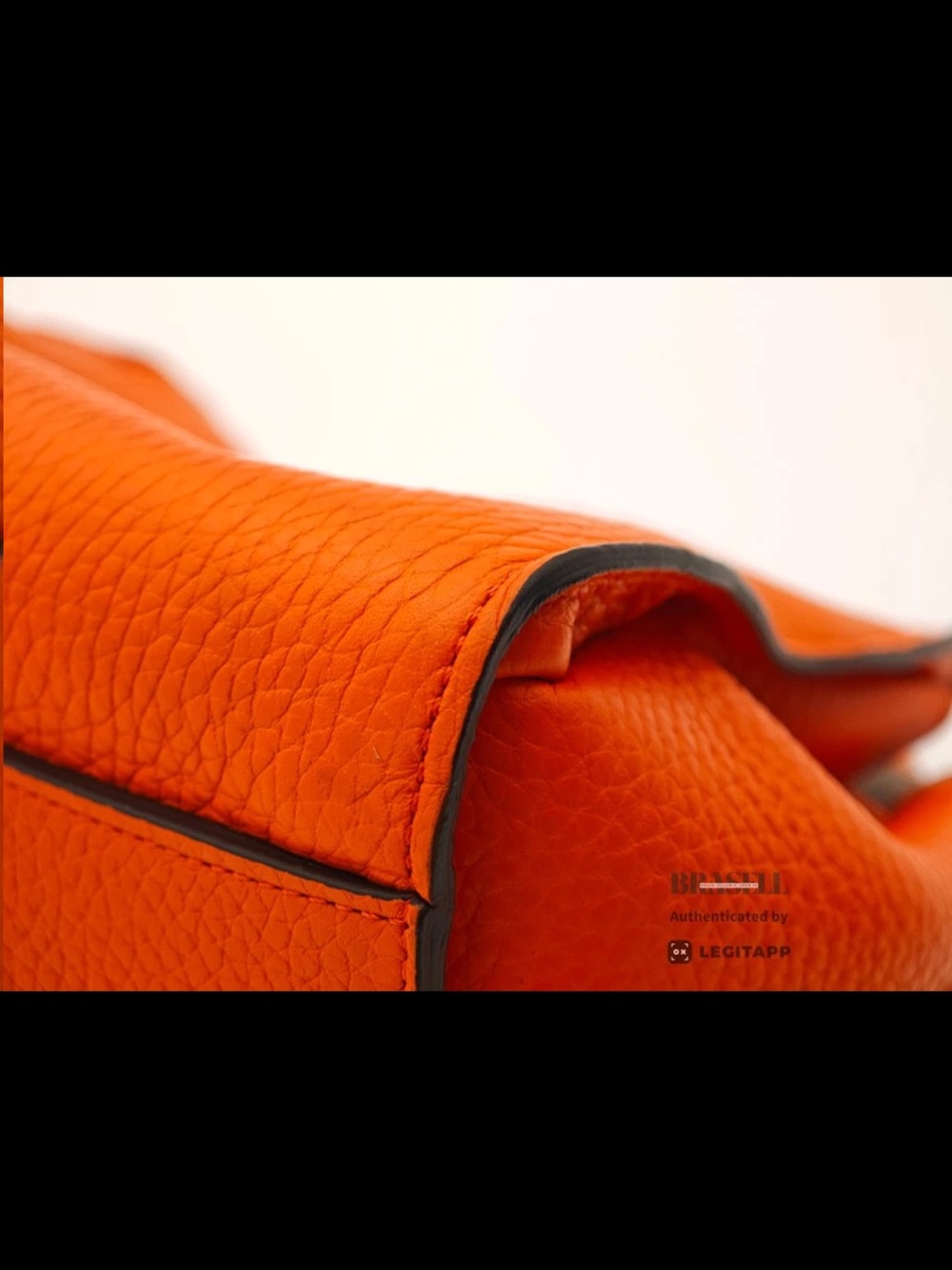 Mulberry Orange Braided-Handle Satchel with Gold Hardware - Picture 8 of 16